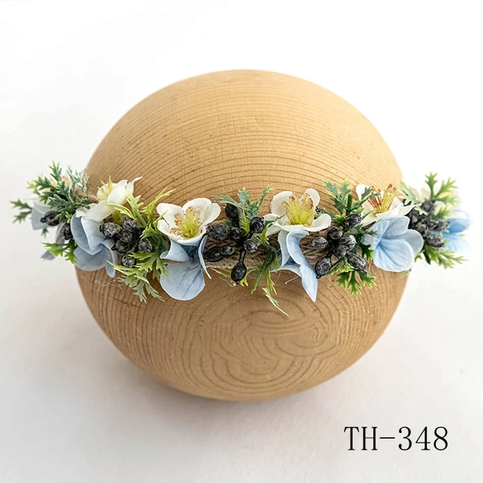 Newborn Headband for Photography Props Flower Baby Girl Tieback Flowers Pearl Wreath Newborn Photography Infant Hair Accessories