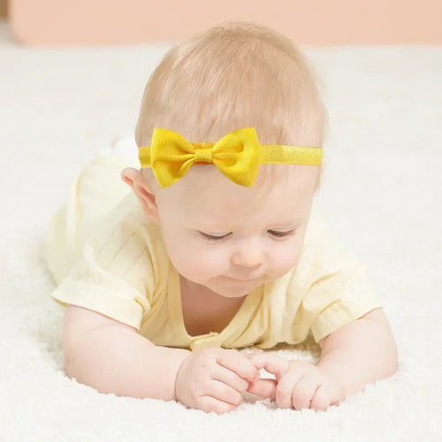 1pcs Baby Bows Head Band Elastic Ribbon Hair Band Infant Headwear Solid Color Headband Babe Casual Head Accessories Wholesale