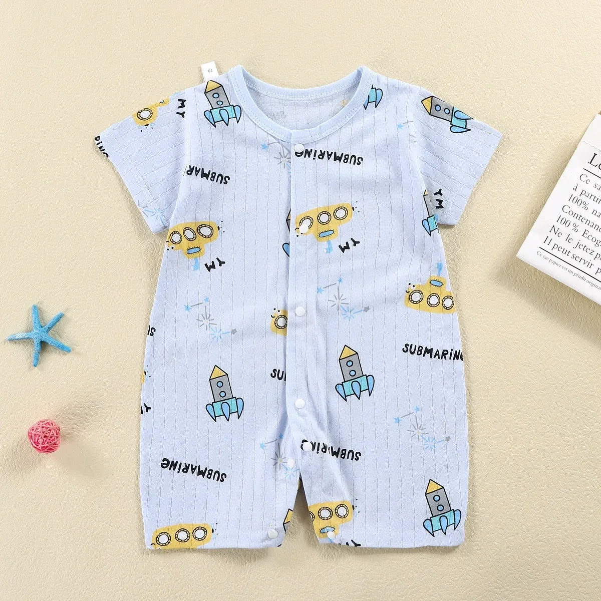 New Baby Newborn Clothes Baby Short-sleeved Jumpsuit 0-2 Years Old Boys Girls Romper Children Wrapping Clothes