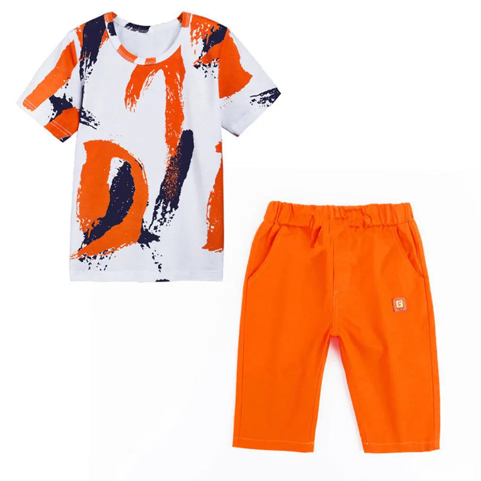 Conjuntos de ropa para niños Verano 2024 Algodón Traje de niños adolescentes para 4 6 8 10 12 14 años Camisa de manga corta y pantalones cortos para niños