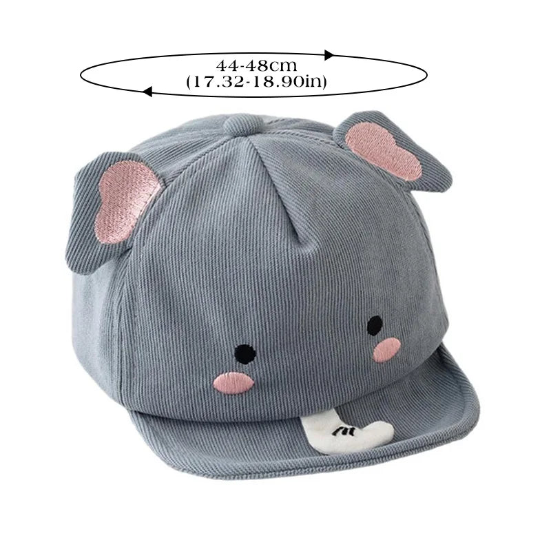 Cute Animal Baby Baseball Hat Cartoon Dinosaur Rabbit Infant Peaked Cap Solid Color Kawaii Soft Brim Kids Sun Hats