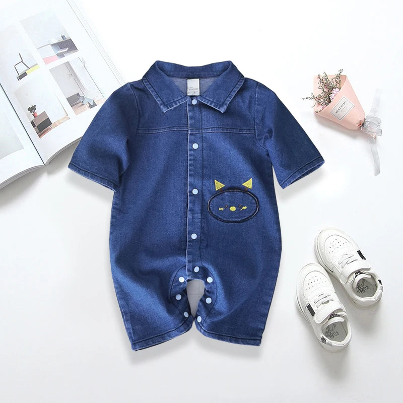 IENENS Baby Rompers Newborn Jumpsuits Clothes Denim One-pieces 0-18 Months Boy Girl Soft Suits Kids Clothes