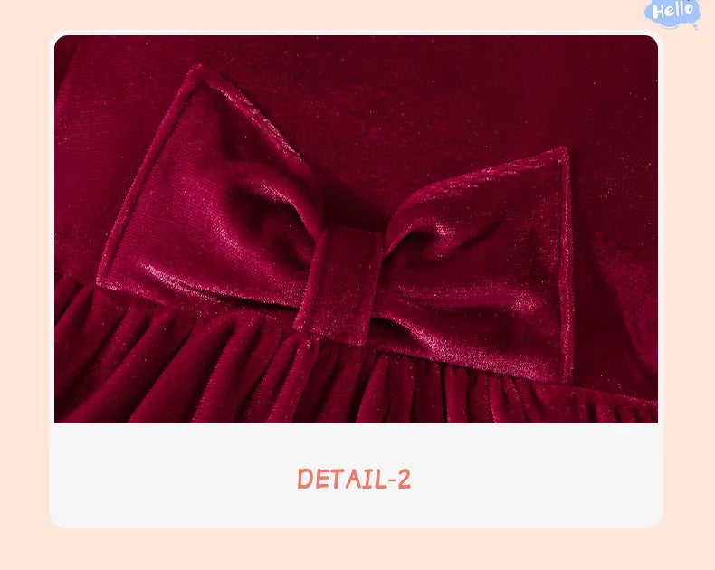 Prowow Baby Velvet Dresses New Year Long Sleeve Front Bow Purple Dress For Newborns Toddler Girls Christmas Costume 2026