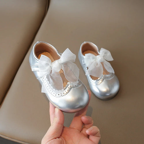 Baby Girl Leather Shoes Spring Autumn New Fashion Soft Comfortable Candy Color Princess Kids Dress Flats Ribbon Bow-knot Sweet