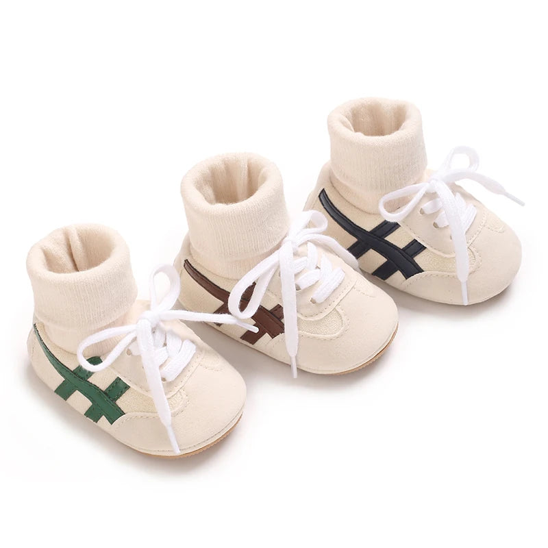 Zapatos de bebé de primavera y otoño para niños y niñas de 0 a 1 año, zapatos y calcetines que no se caen, suela suave antideslizante, zapatillas de 6 a 12 meses