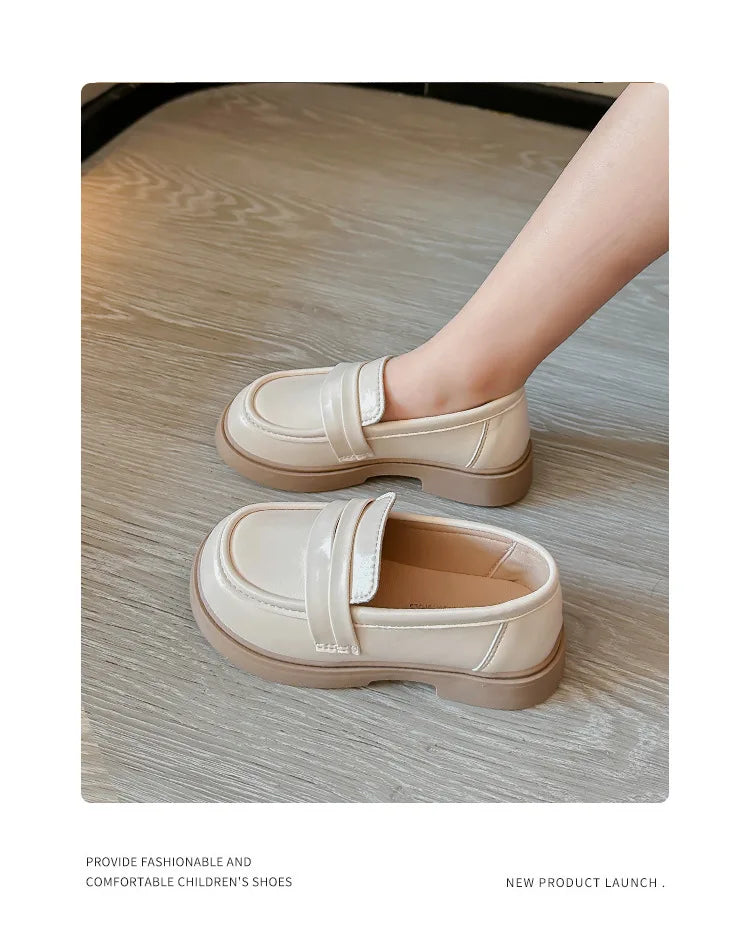 Children Leather Shoes for Boys Girls Kids Loafers Slip-on School Flats Casual Sneakers for Wedding Formal Occasions Party 23-35