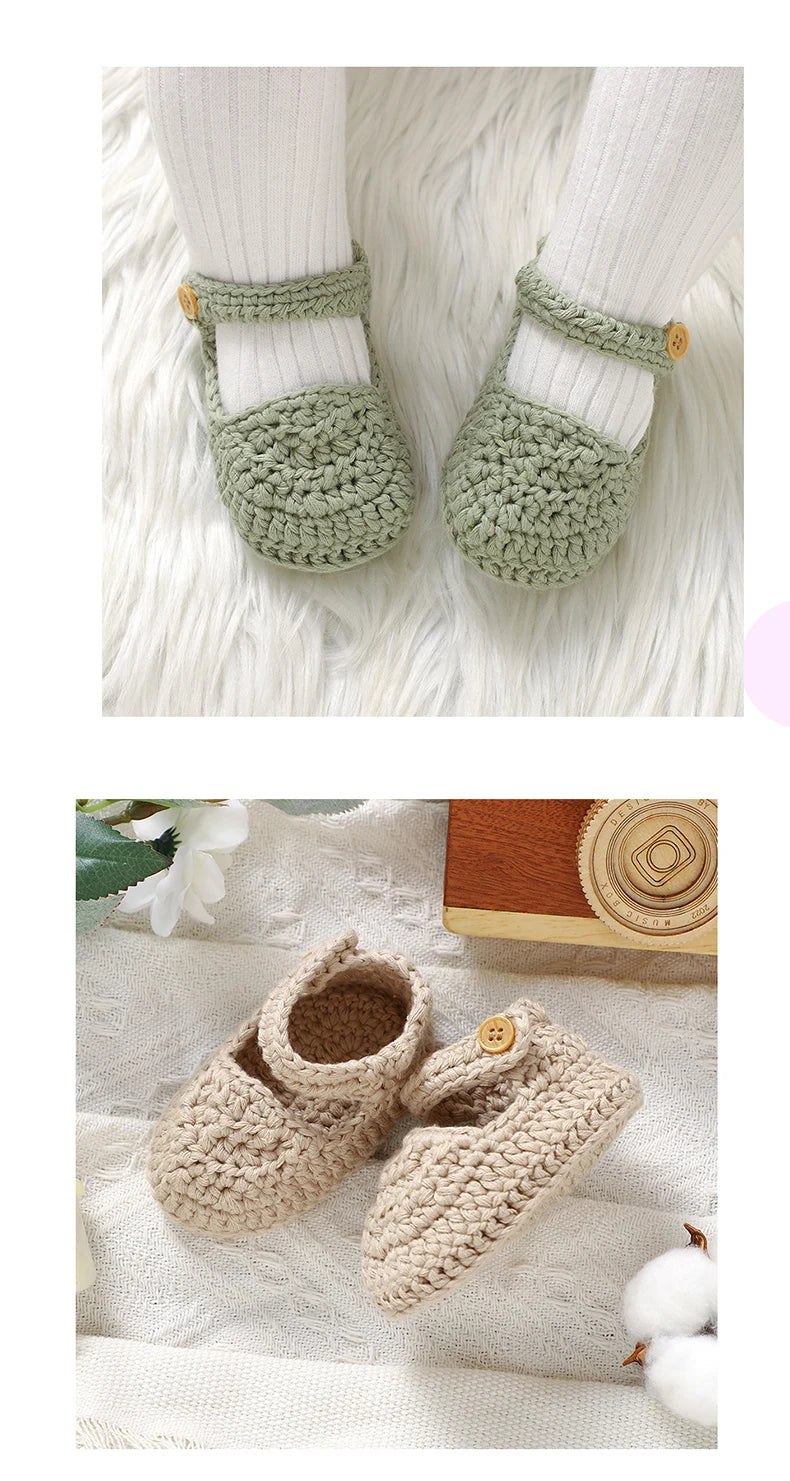 Baby Shoes 100%Cotton Knitted Newborn Boy Girl First Boots Fashion Solid Infant Footwear 0-18M Breathable Cute Shallow Seasonal