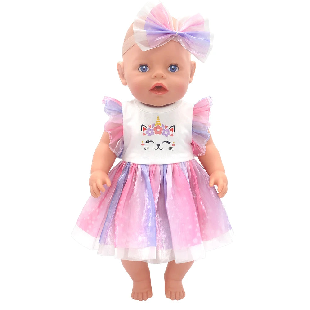 Baby Born Doll Outfits For 13-18 Inch Newborn Doll Cute Jumpers Rompers Suit+Shoes Doll Accessories Festival Birthday Gift