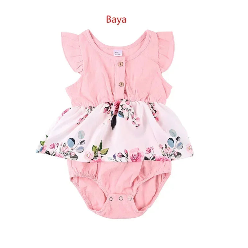 Mother Daughter Macthing Dresses Family Set Flower Mom Mum Baby Mommy and Me Clothes Fashion Cotton Dress Women Girls Outfits