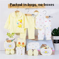 18piece/set Newborn Baby Clothes For Girls Boys Pants Sets Cotton Spring Autumn Soft Infant Boy Clothing New born Print Hat Bibs