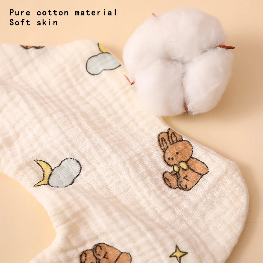 3 Baby Bibs, Soft Petal-Printed Baby Saliva Towels, Universal Feeding Bibs for Babies, Suitable for Use at Home and When Going Out