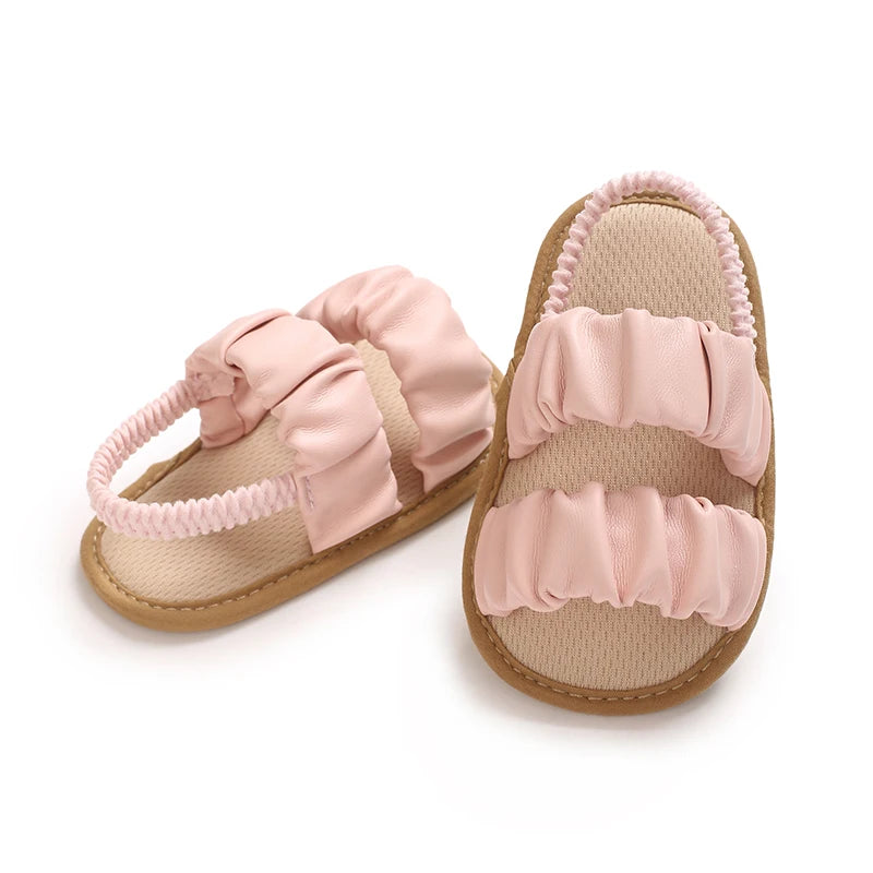 Solid Color Baby Sandals For Summer Soft Soled Non Slip Baby Walking Shoes For 0-18 Months Breathable And Anti Drop Shoes