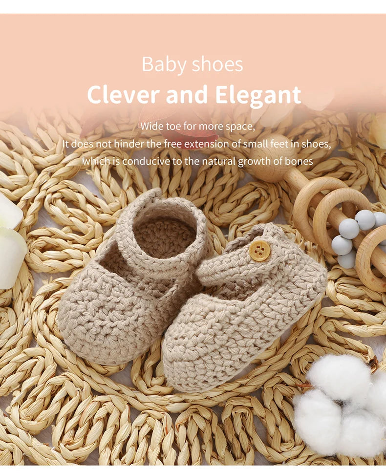 Baby Shoes 100%Cotton Knitted Newborn Boy Girl First Boots Fashion Solid Infant Footwear 0-18M Breathable Cute Shallow Seasonal