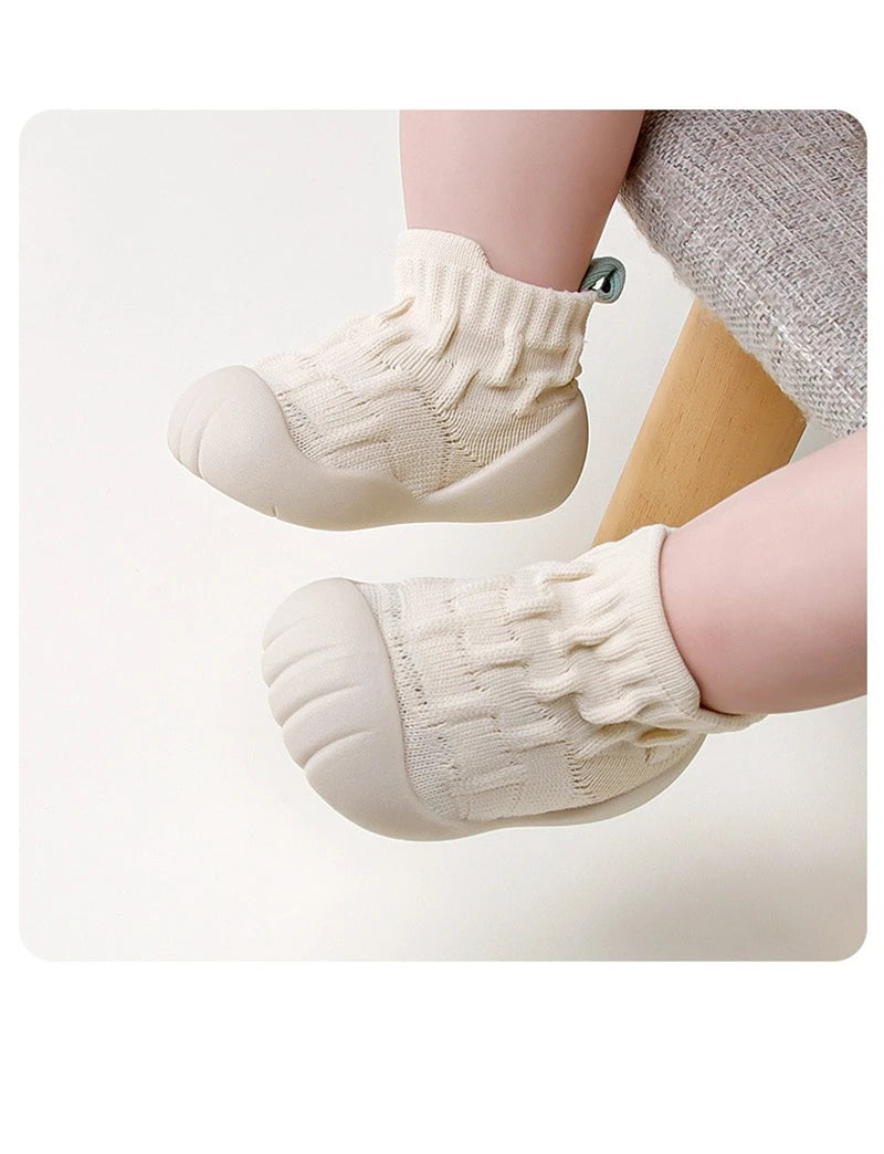 Spring Autumn Baby Boys Girls High Top Walking Shoes Kids Sneakers Child Soft Sole Anti Slip Knitted Infant Newborn Socks Shoes