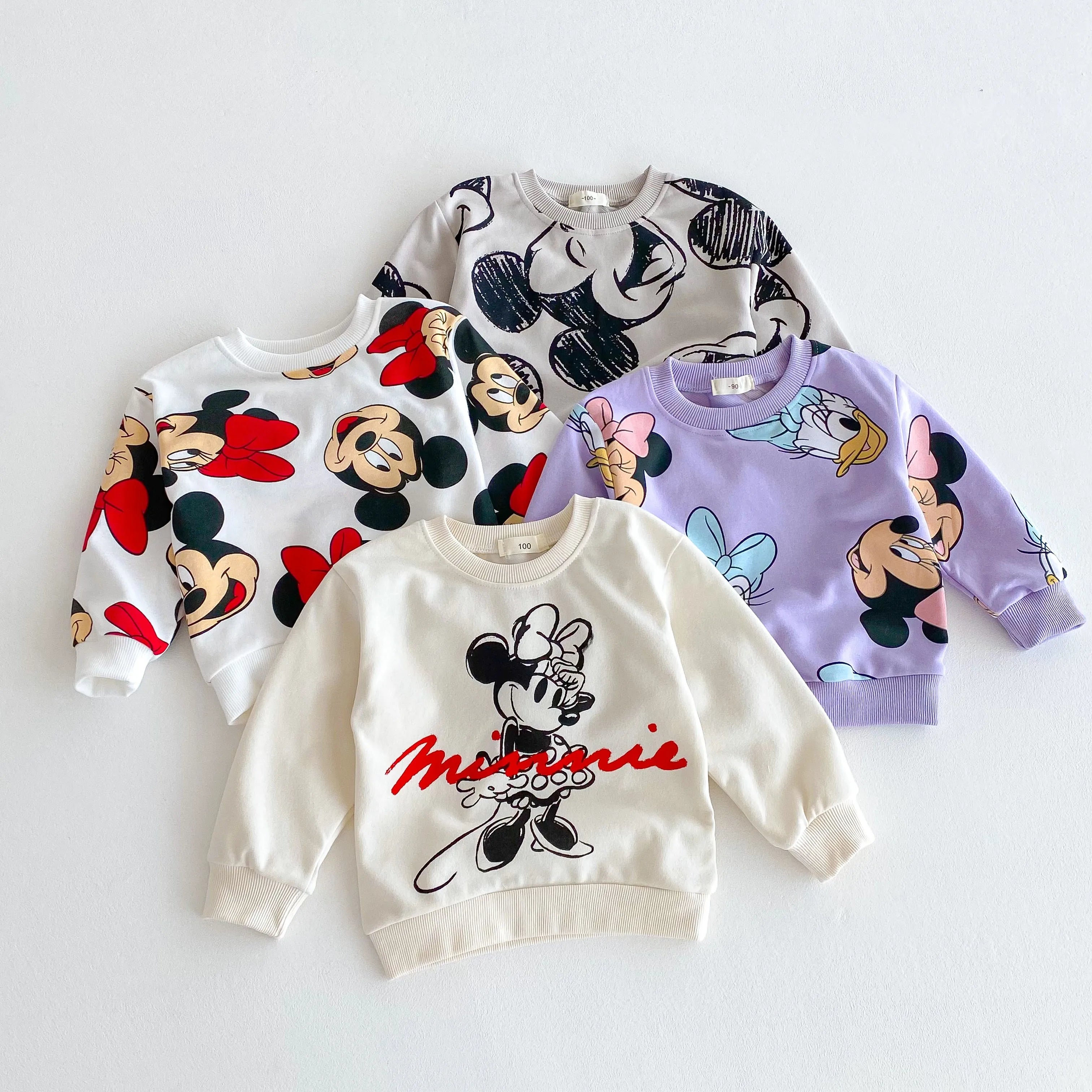 Minnie de Dibujos Animados Bebé Niña Lindo Traje de Manga Larga Holgado de Moda Chándales de Niños Ropa para Niños Pequeños Sudadera + Pantalones 2 piezas/conjunto