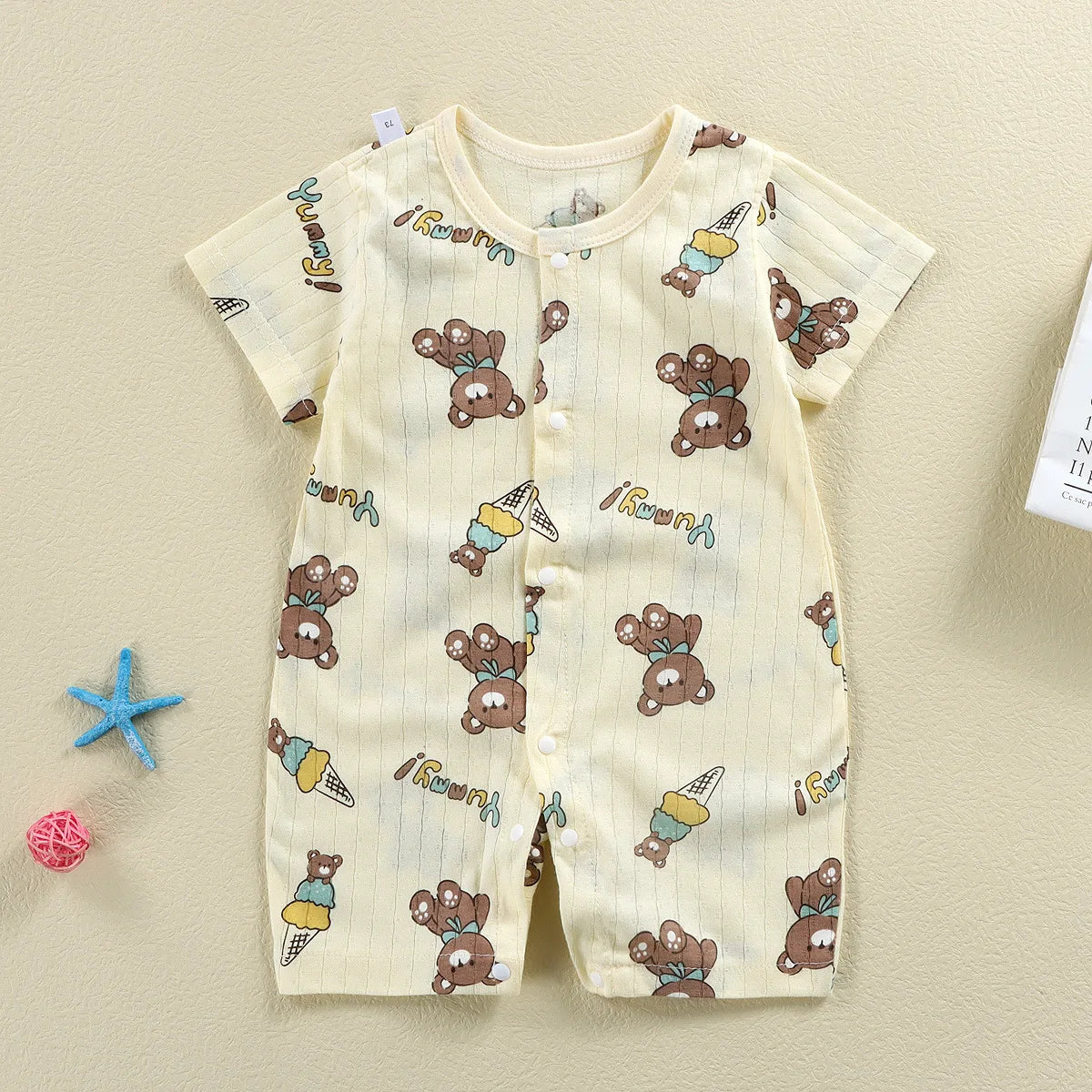 New Baby Newborn Clothes Baby Short-sleeved Jumpsuit 0-2 Years Old Boys Girls Romper Children Wrapping Clothes