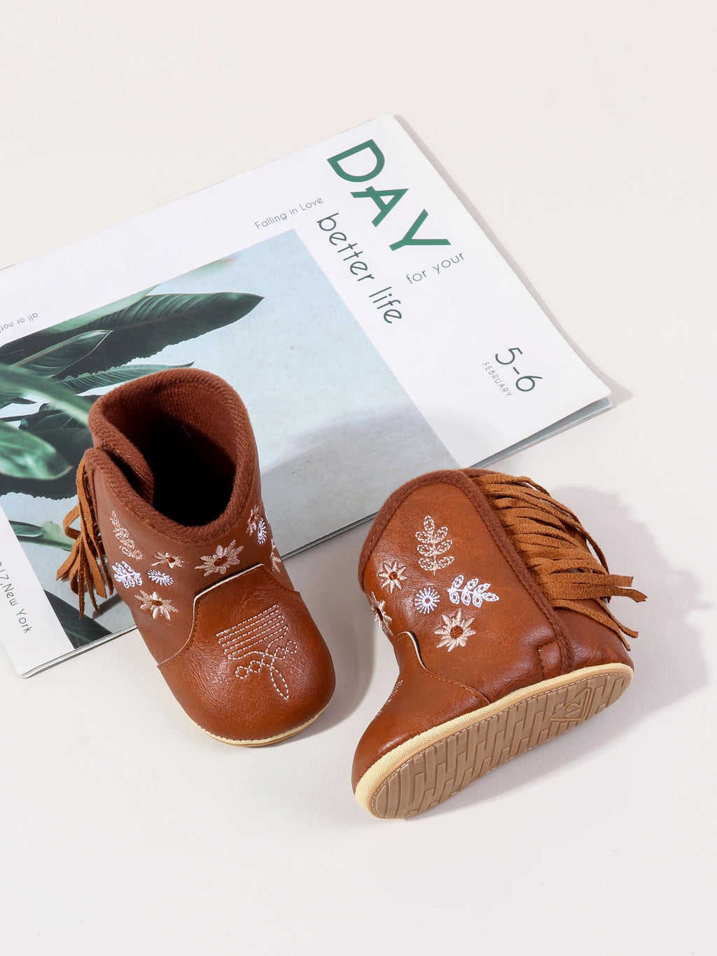Leather Western Boots Cowboy Bootie Soft Sole Non-Slip Crib Shoes for Baby Infant Toddler Girls Boys Newborn