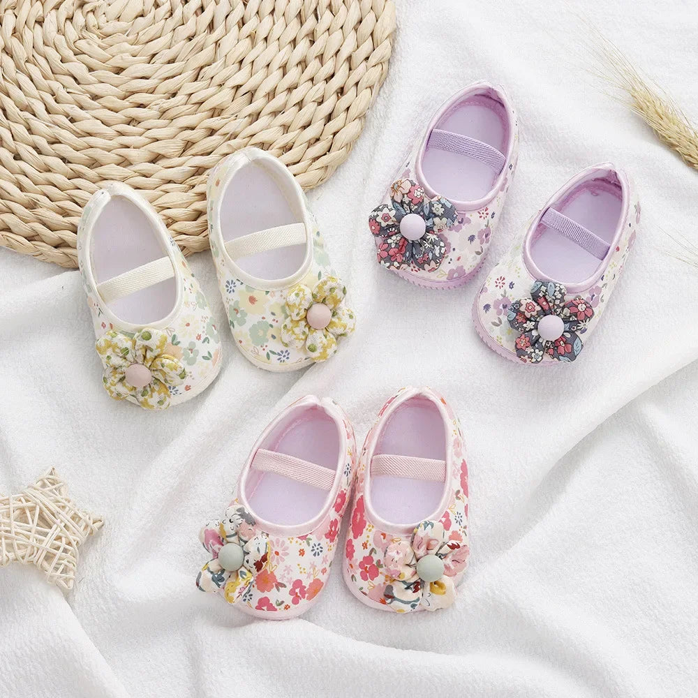 Zapatos de Bebé para Niñas, Flores Coloridas, Zapatos de Princesa, Bebé y Niño Pequeño, Algodón Suave, Antideslizantes, Primeros Pasos, 0-18 Meses