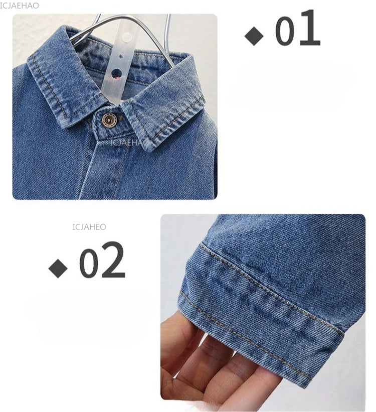 Boys Denim Set 2 Piece Clothes Kids Trendy Cotton Jacket Pants Suits Outfit Casual Wear Children Clothing Spring Autumn Costume