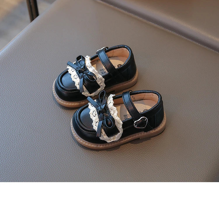 Elegant Baby Shoes Spring Autumn Girls Princess Walking Shoes Fashion Versatile Children's Leather Shoes Kids Flats Breathable
