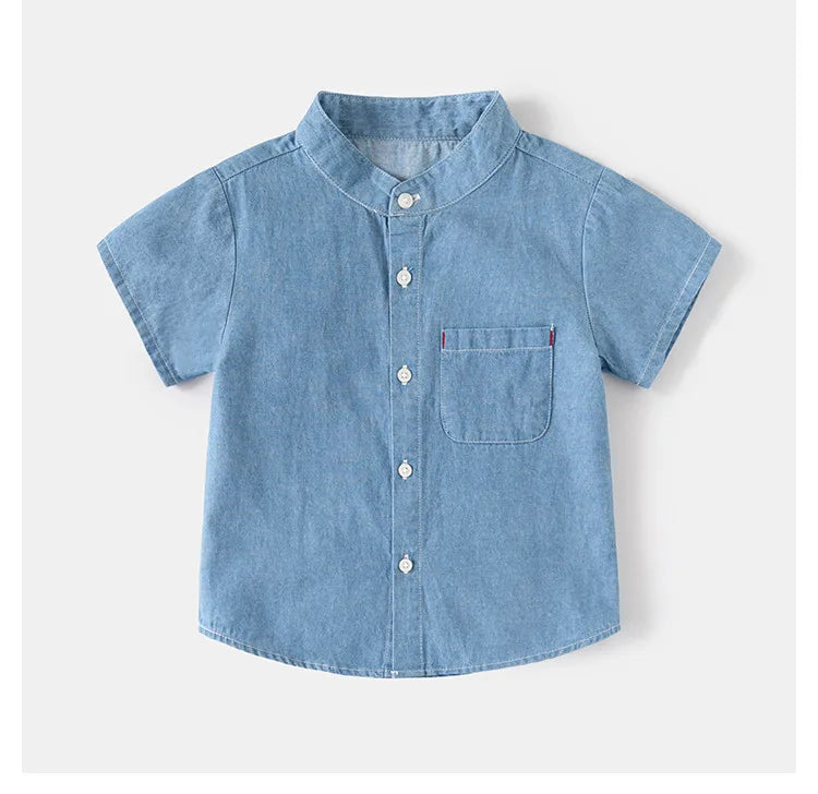 Boys Denim Shirts Fashion Toddler Kids Jeans Tops Children's Clothing Summer