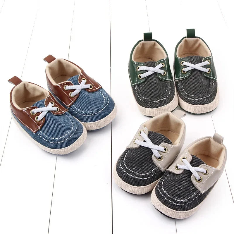 Zapatos de 0-18 meses para bebé niño/niña, zapatillas de tobillo con suela antideslizante, para recién nacidos, primeros pasos, mocasines para cuna