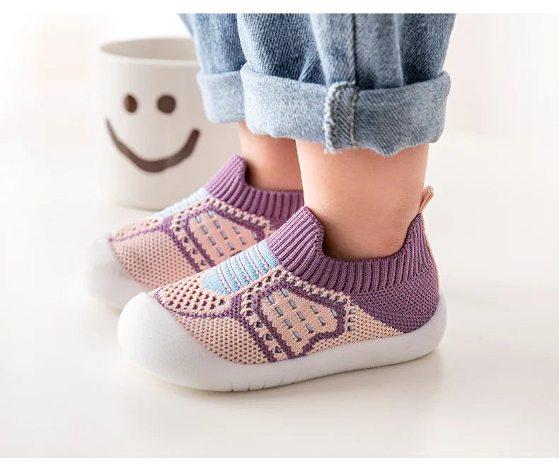 Baby Schuhe Anti-Rutsch Atmungsaktive Krabbelschuhe mit Gummisohle für Kinder Jungen Mesh-Schuhe Weiche Sohle Baby Mädchen