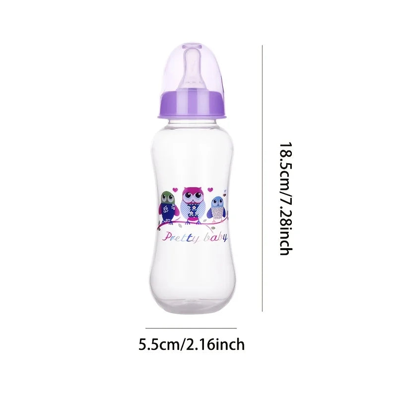 Baby feeding bottle, Newborn bottle, without handle, with the cartoon parttern, Four color