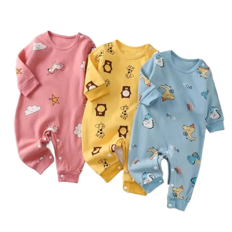 Mameluco de bebé recién nacido, otoño, nuevo, 100% algodón, para niña/niño, 0-18M, lindo, primavera, manga larga, ropa suave para bebé