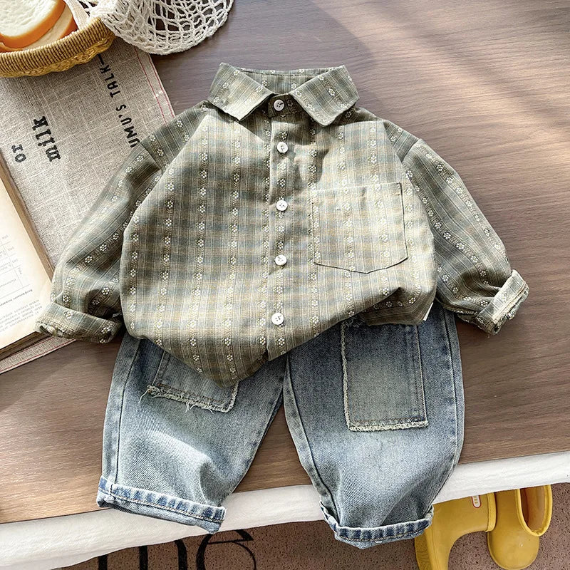 Conjuntos de ropa para niños primavera otoño 2026 camisas de moda para niños, corbata y pantalones, traje de fiesta de 2 piezas para bebé, chándales, ropa para niños pequeños
