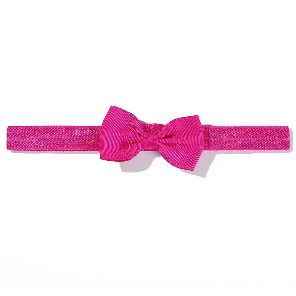 1pcs Baby Bows Head Band Elastic Ribbon Hair Band Infant Headwear Solid Color Headband Babe Casual Head Accessories Wholesale