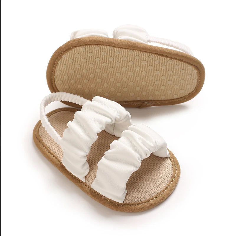 Solid Color Baby Sandals For Summer Soft Soled Non Slip Baby Walking Shoes For 0-18 Months Breathable And Anti Drop Shoes