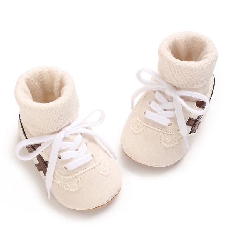 Zapatos de bebé de primavera y otoño para niños y niñas de 0 a 1 año, zapatos y calcetines que no se caen, suela suave antideslizante, zapatillas de 6 a 12 meses