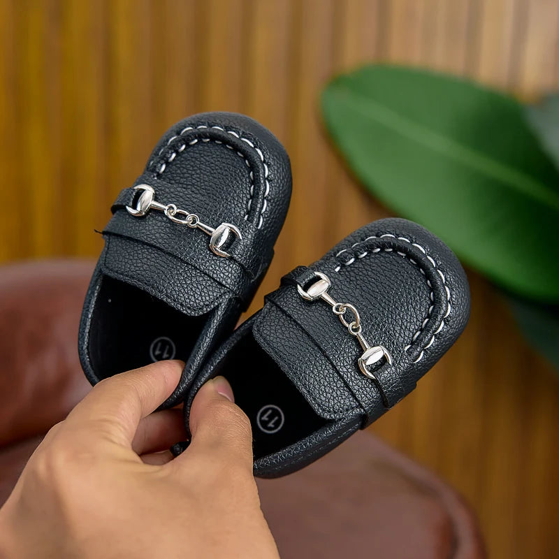 Baby British-Style Loafers, Soft-Soled Pre-Walker Shoes for 0-1 Year Old Babies