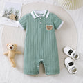 0-18 meses Mono de bebé recién nacido niño lindo osito manga corta mono ropa de bebé niño traje de verano para gatear