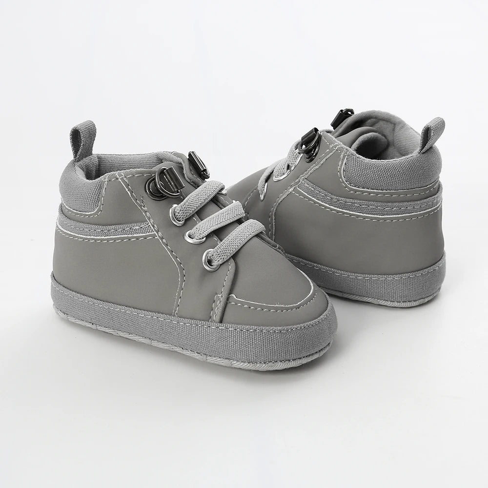 Baby-Sneaker, Kleinkind-Jungen-Mädchen-Sportschuhe, Kleinkind-Freizeitschuhe mit Baumwollsohle, rutschfeste PU-Lauflernschuhe, Krabbelschuhe, Basketballschuhe