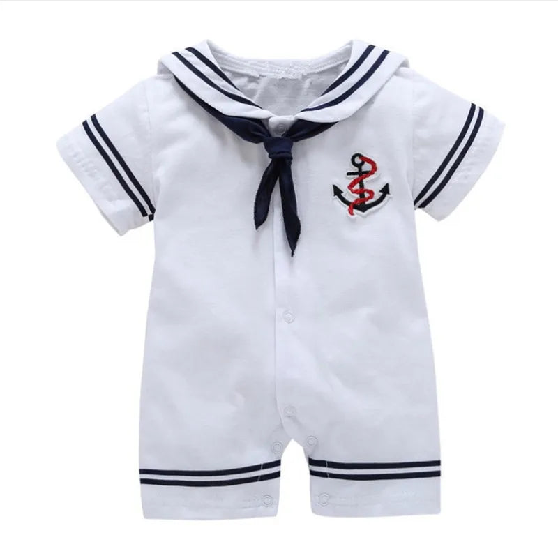 Ropa de bebé recién nacido, mono de marinero azul marino, mameluco de manga corta, mono, disfraces, ropa de verano, ropa de bebé recién nacido