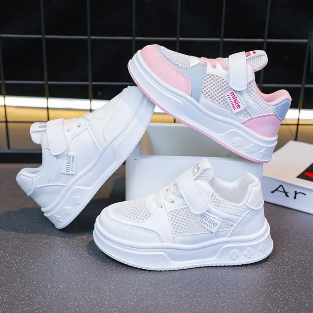 2026 New Leather Kids Running Shoes youngsters teens Casual Fashion Walking Sneakers Breathable Non-slip Girl Tennis Footwear