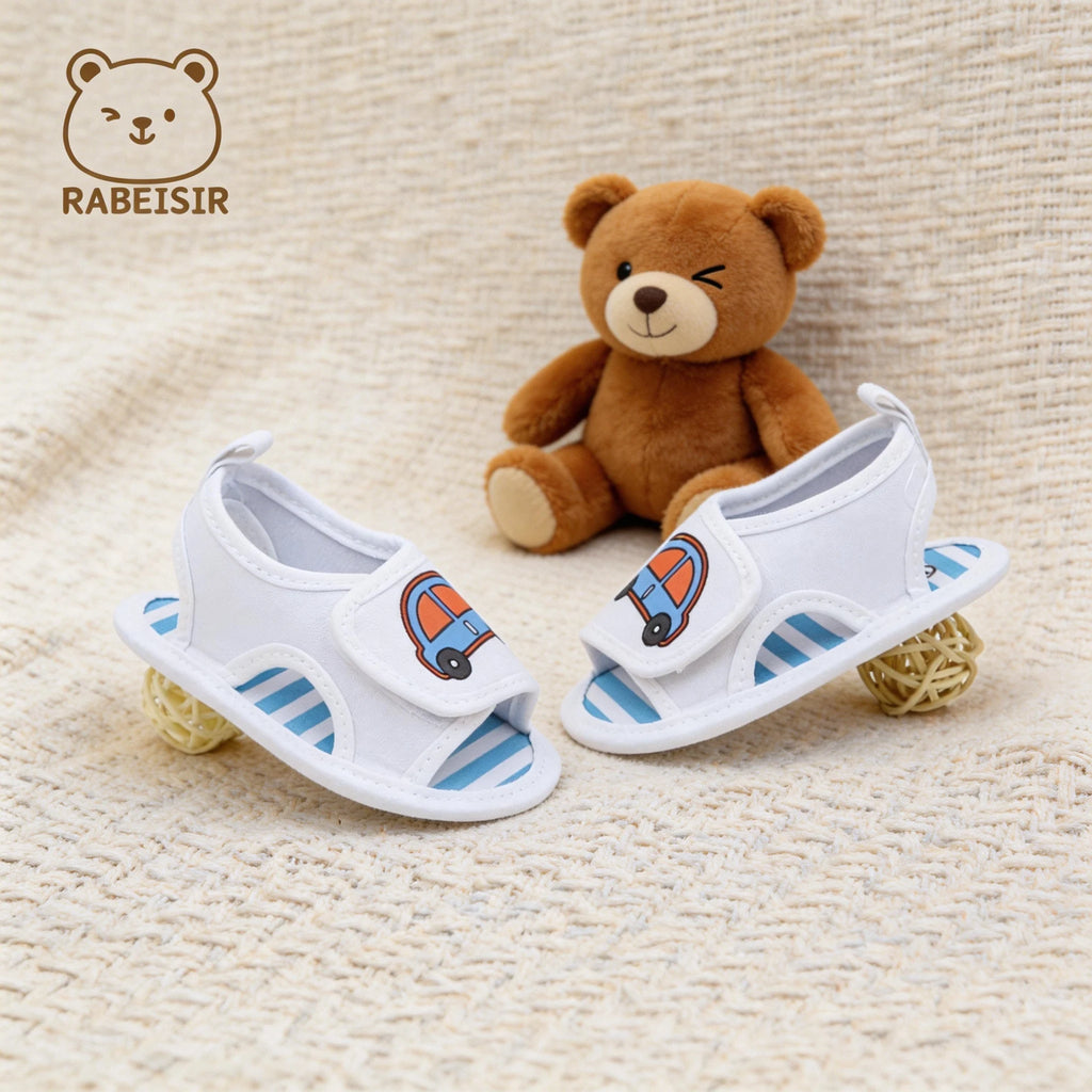 Baby toddler sandals, car soft-soled step shoes, breathable and non-slip, suitable for daily & vacation wear, spring and summer