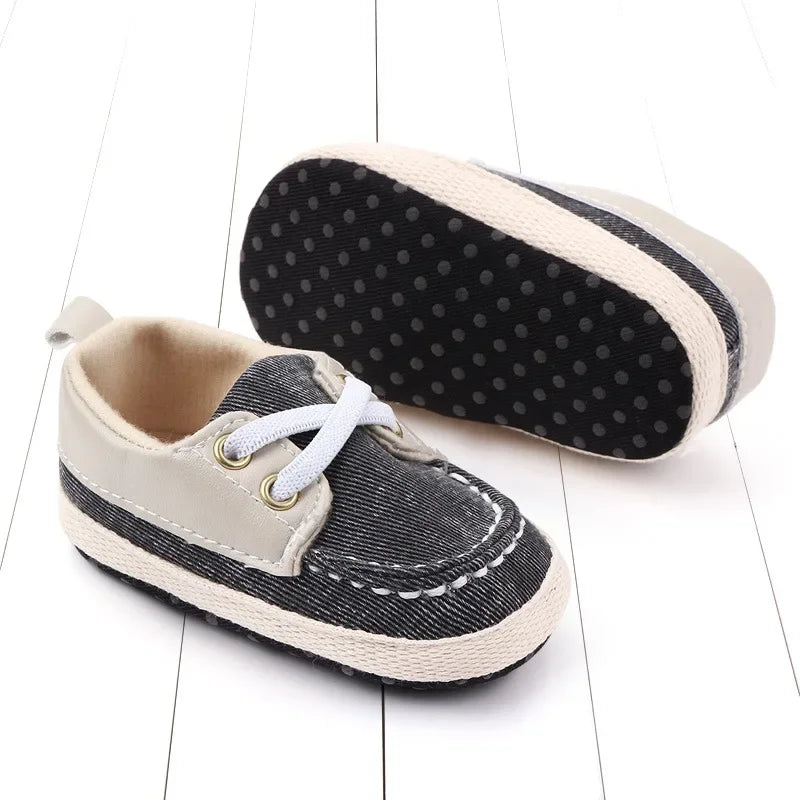 Zapatos de 0-18 meses para bebé niño/niña, zapatillas de tobillo con suela antideslizante, para recién nacidos, primeros pasos, mocasines para cuna