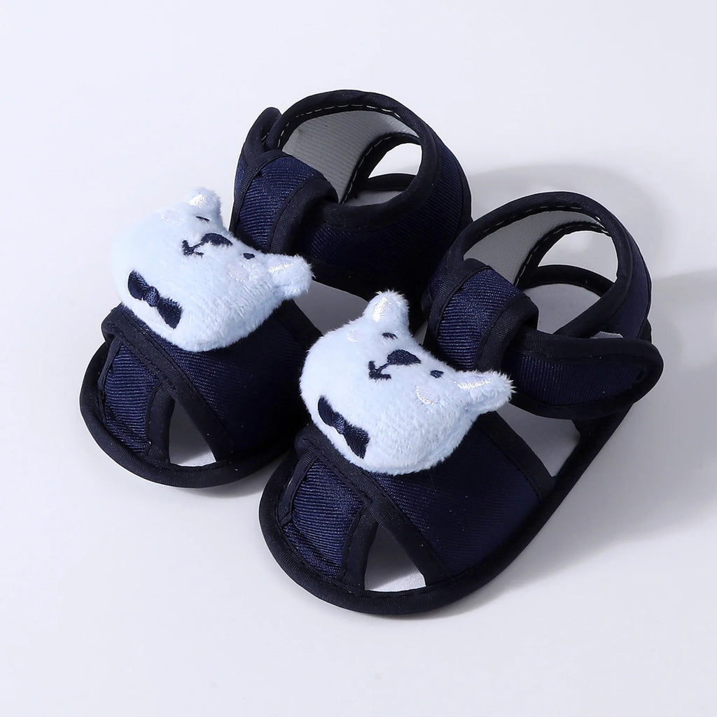 Summer New Toddler Sandals Cute Cartoon Bear Newborn Prewalker Cotton Sandal Soft Baby Girl Non-slip Sole Infant First Walkers