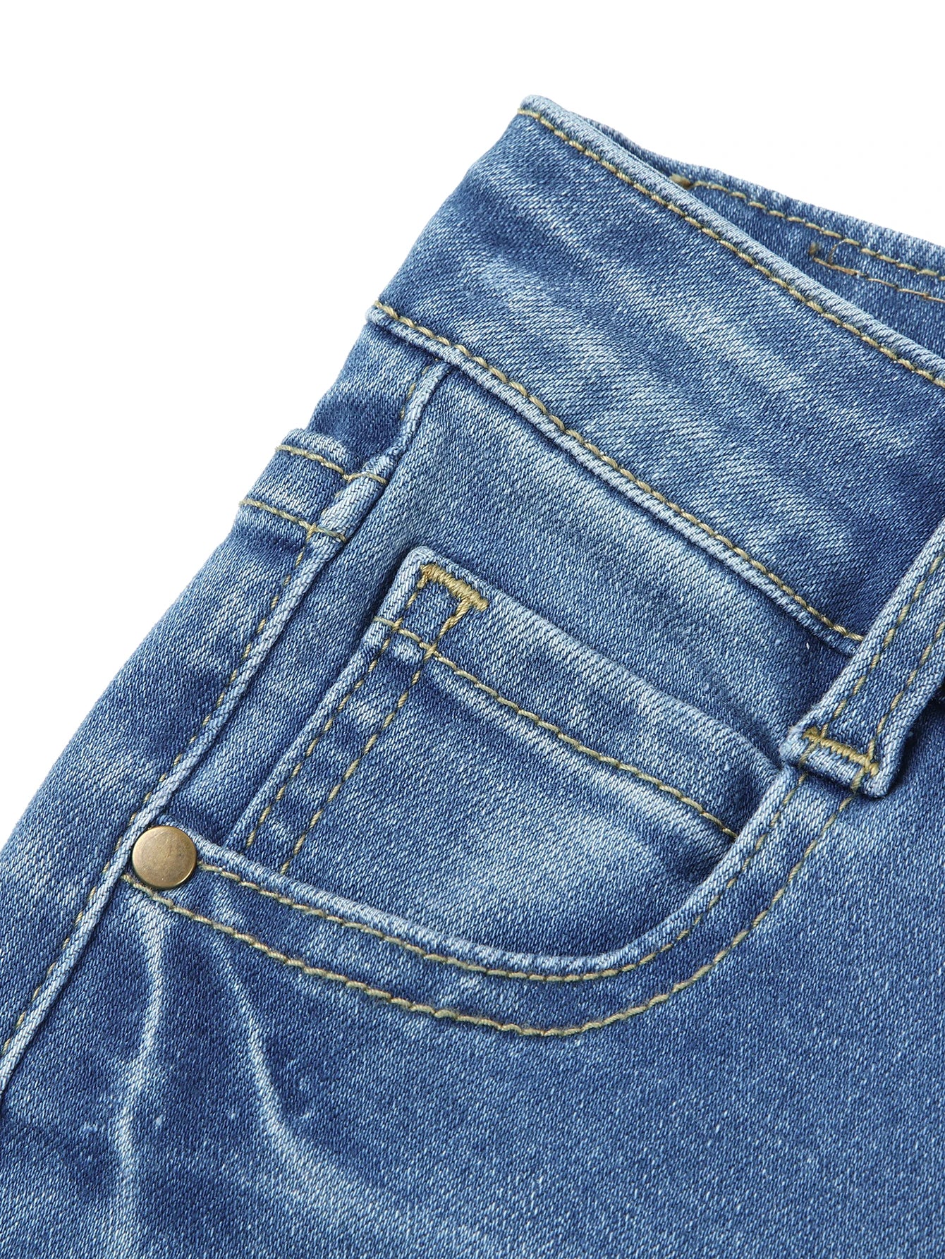 [Pantalones vaqueros para niños] Jeans elásticos casuales para niños Pantalones sólidos de moda para jóvenes de primavera y otoño con bolsillos