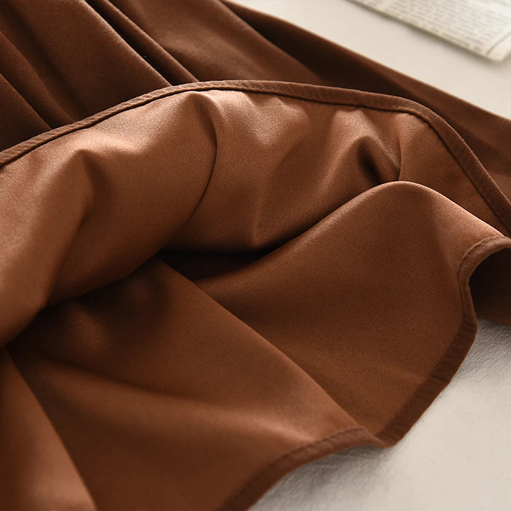 Khaki Mode Herbst Winter Neu 3-7 Jahre alte Mädchen Rundhals Langarm Schleifen-Oberteil + plissierter Rock Zweiteiler koreanische Version