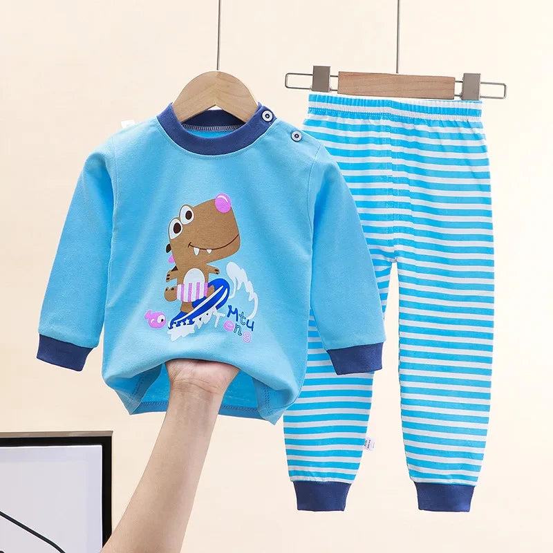 Baby Pure Cotton Clothing Children Autumn Clothes Pants Sets Home Clothes For Baby Infant Newborn Outfit Child New Set Pajamas