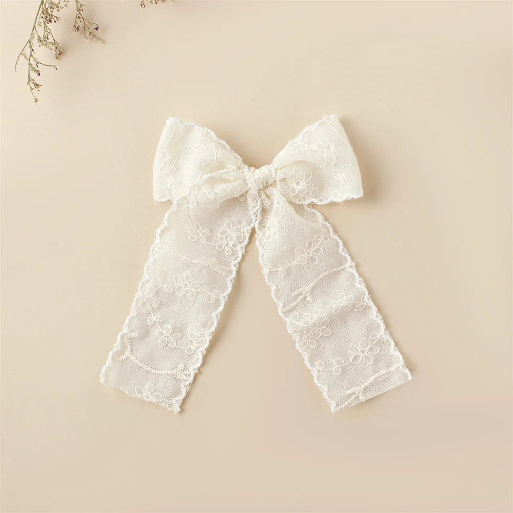 1pcs Baby Girl Hairpins White Lace Bows Hair Clips Cute Hair Pin Barrettes School Girls Kids Headwear Children Hair Accessories