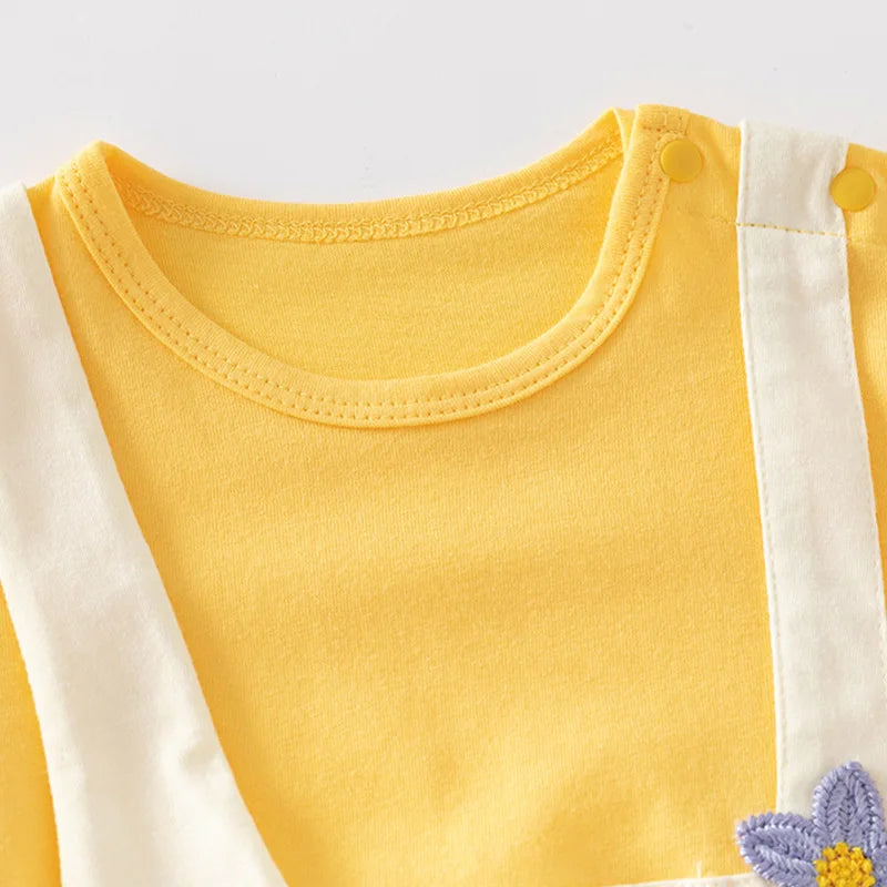 Somenie Unisex Baby Summer Short-Sleeve Onesie Clothing Boys Girls Cute Cartoon Duck Romper Infants Outerwear Trend 3-6-9-12M