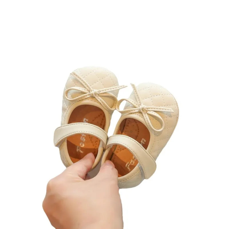 New Summer Toddler Single Shoes Baby Outdoor Learning Shoes Fashionable Girl Baby Bow Dress Shoes Children Non-Slip Casual Shoes