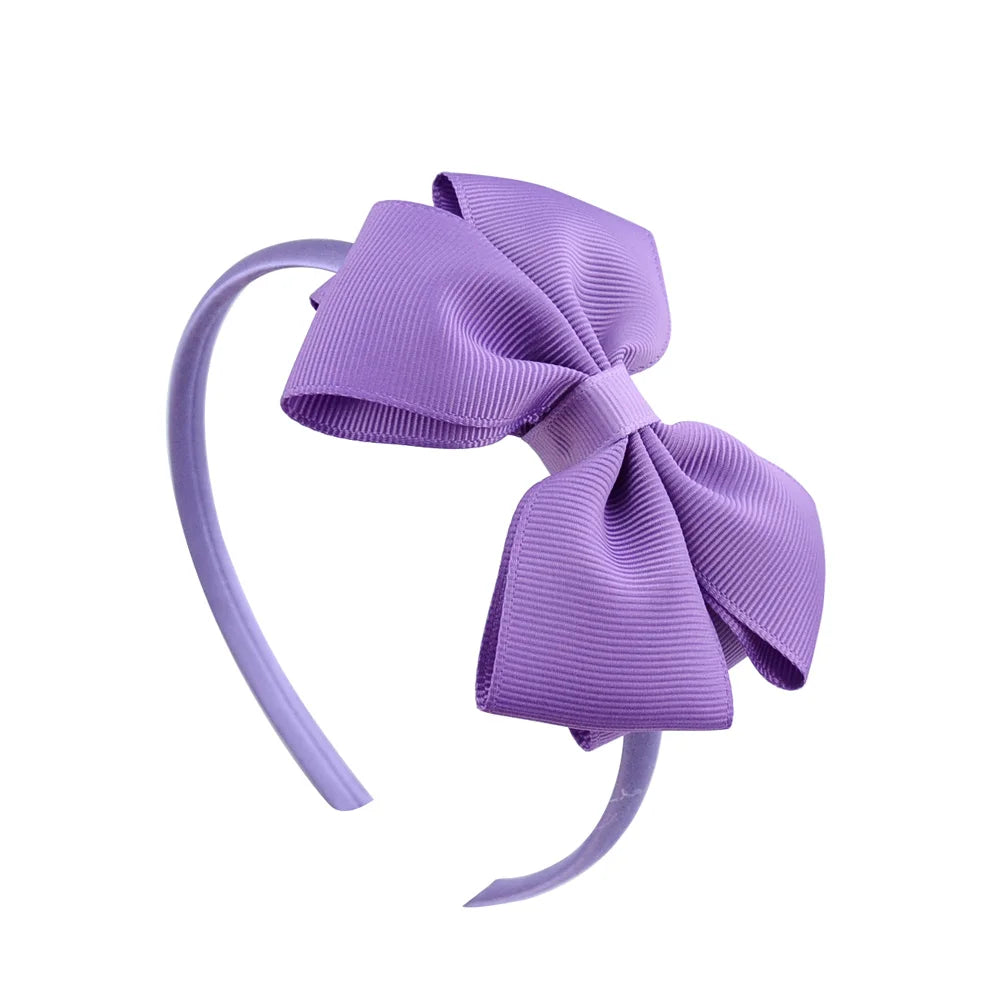 1 Piece Ribbon Handmade Hair Bows Hairbands for Baby Girls 20 Colors Cute Bowknot Solid Color Headband Headwear Hair Accessories