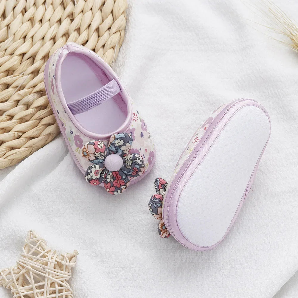 Zapatos de Bebé para Niñas, Flores Coloridas, Zapatos de Princesa, Bebé y Niño Pequeño, Algodón Suave, Antideslizantes, Primeros Pasos, 0-18 Meses