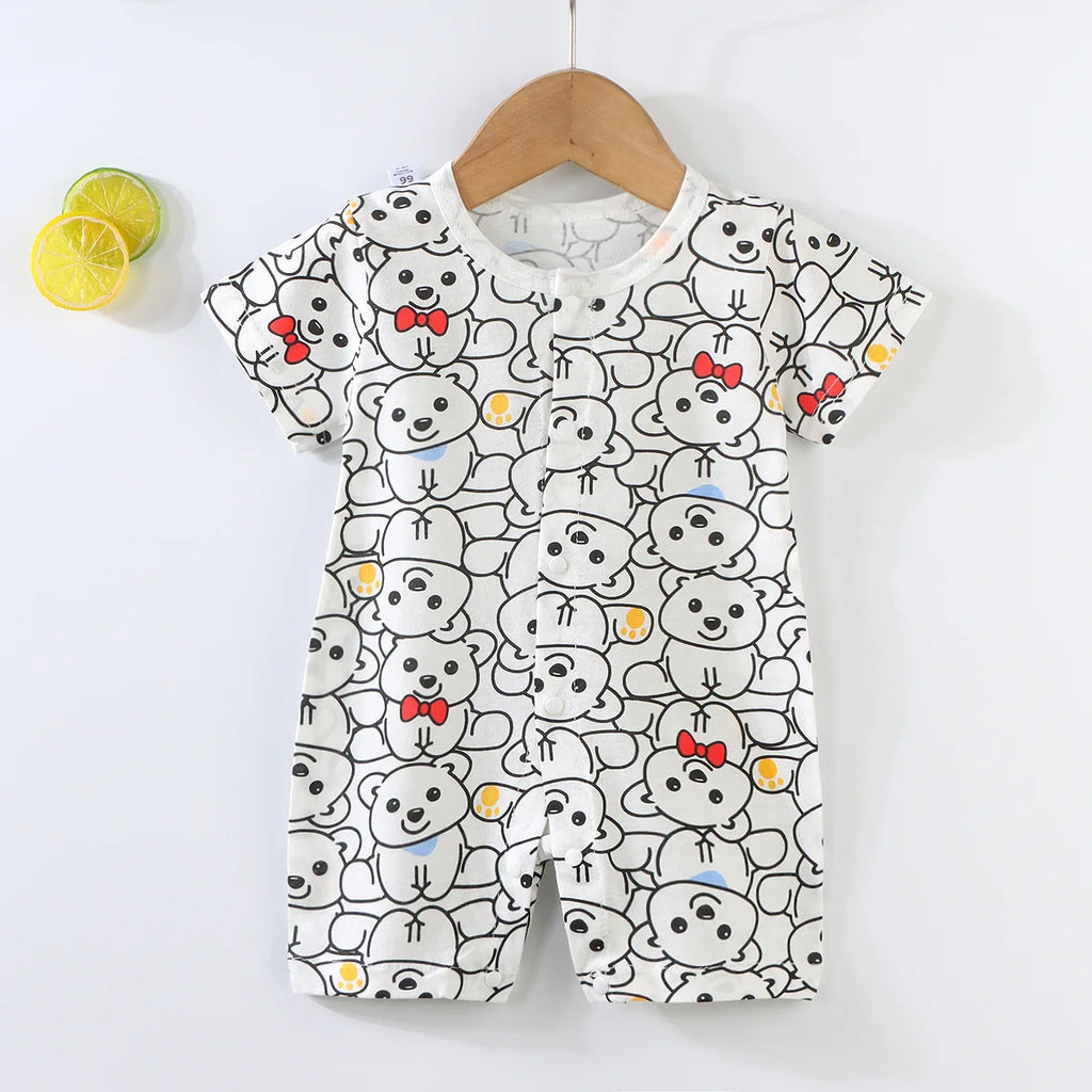 Baby-Body 0-1 Jahre Baumwolle Jacquard Druckknopfverschluss Krabbelanzug Schlicht und Trendig Leichter Strampler